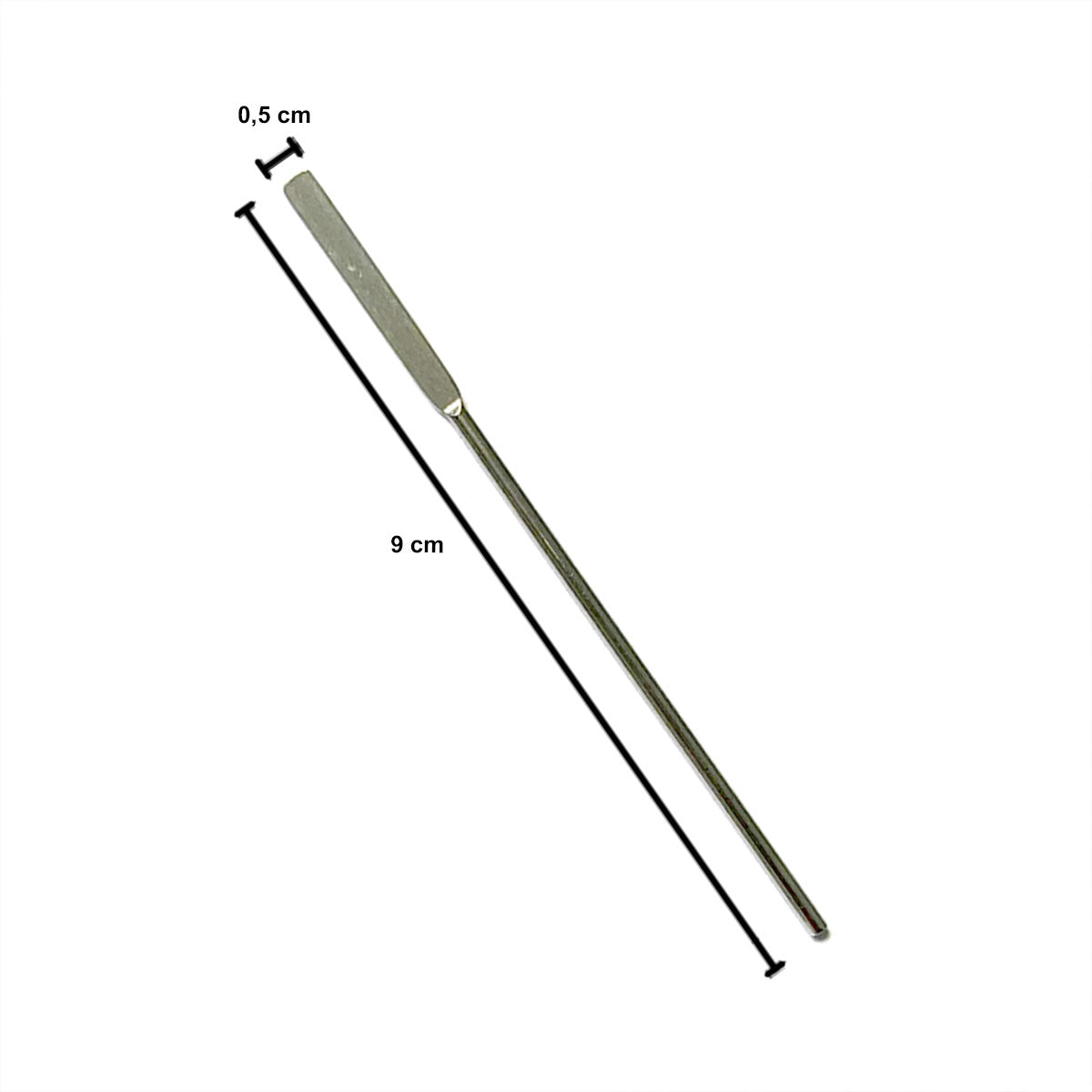 Espátula /colher metal para tinta (9x0,5cm - 1 unid)