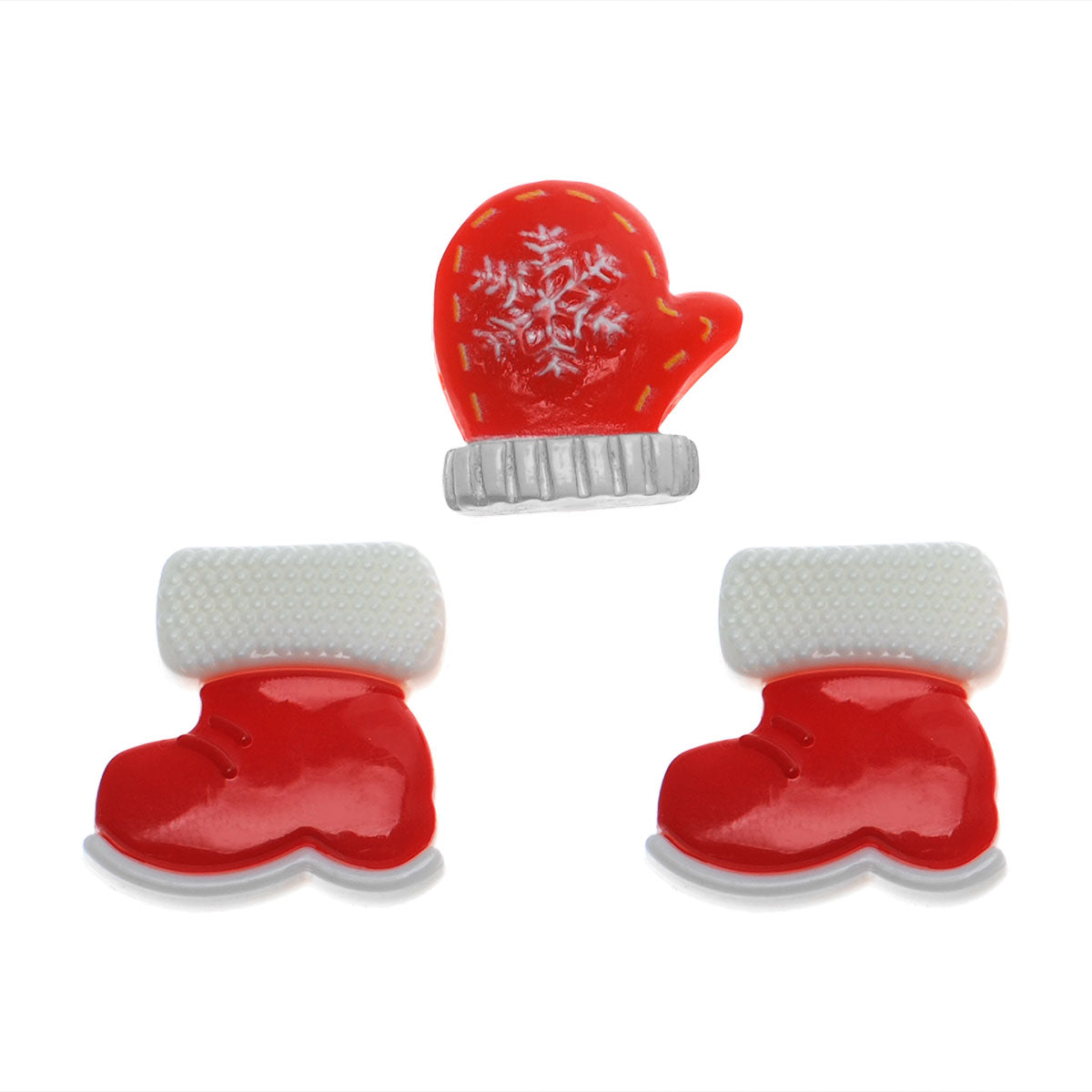 Molde de Silicone 987 - Natal 2 - Par de Botinhas + Luvinha