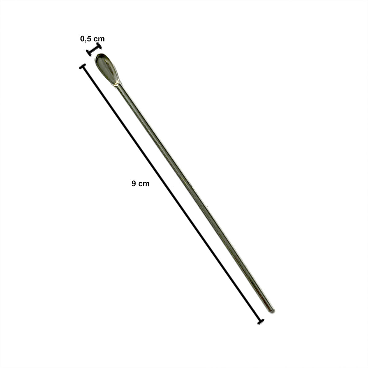 Espátula /colher metal para tinta (9x0,5cm - 1 unid)