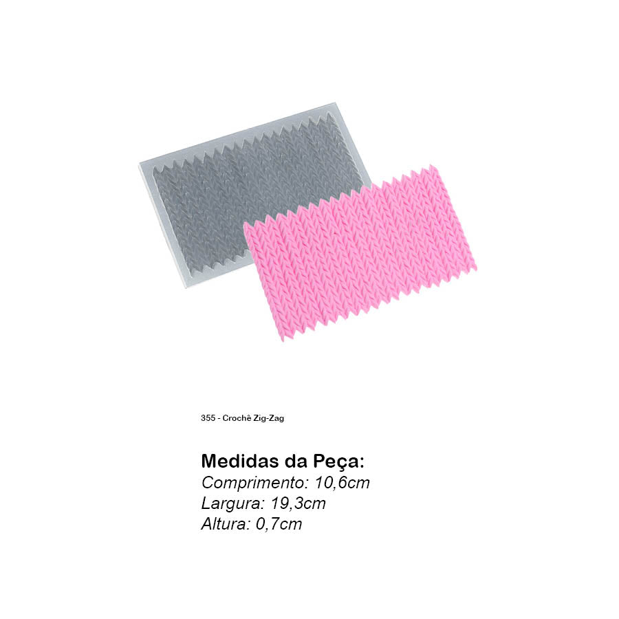 Molde de Silicone 355 - Crochê Zig-Zag