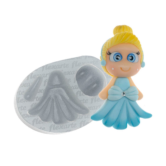 Molde de  Silicone 625 - Bonequinha Princesa Azul Keisha