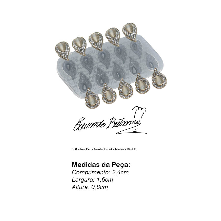Molde de Silicone 560 - Jóia Pró - Asinha Brooke Média X10 - EB