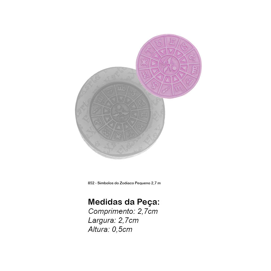Molde de Silicone 852 - Símbolos do Zodíaco Pequeno 2,7 m