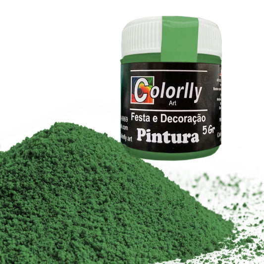 Pó para decoração - Pintura Verde Folha (Bandeira) 5g - Colorlly