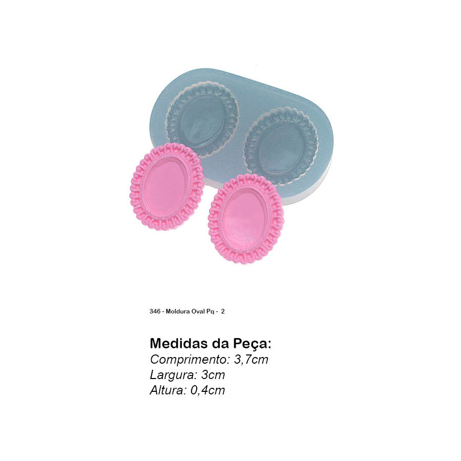 Molde de Silicone 346 - Moldura Oval Pq - 2