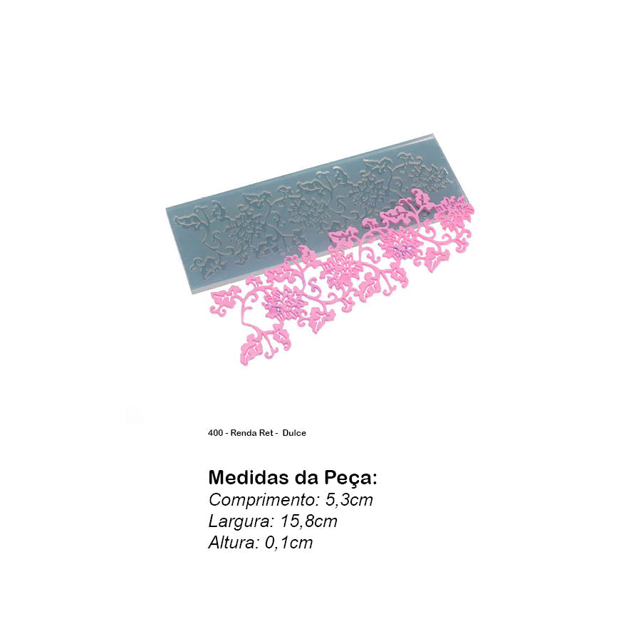 Molde de Silicone 400 - Renda Ret - Dulce