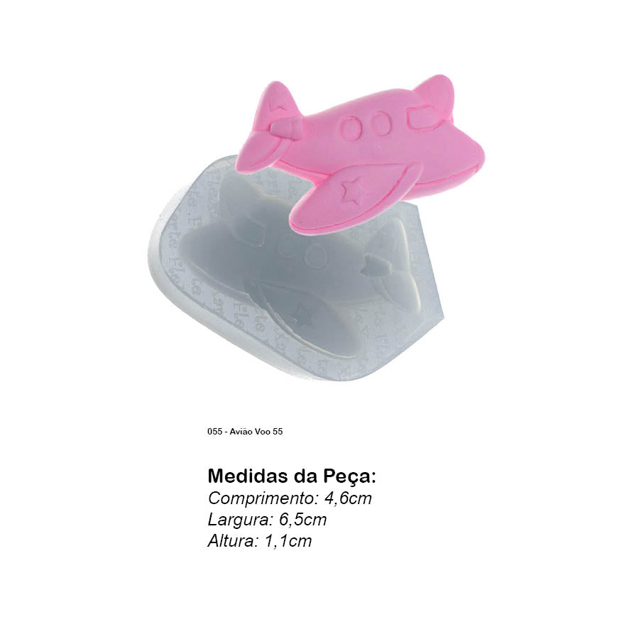 Molde de Silicone 055 - Avião Voo 55