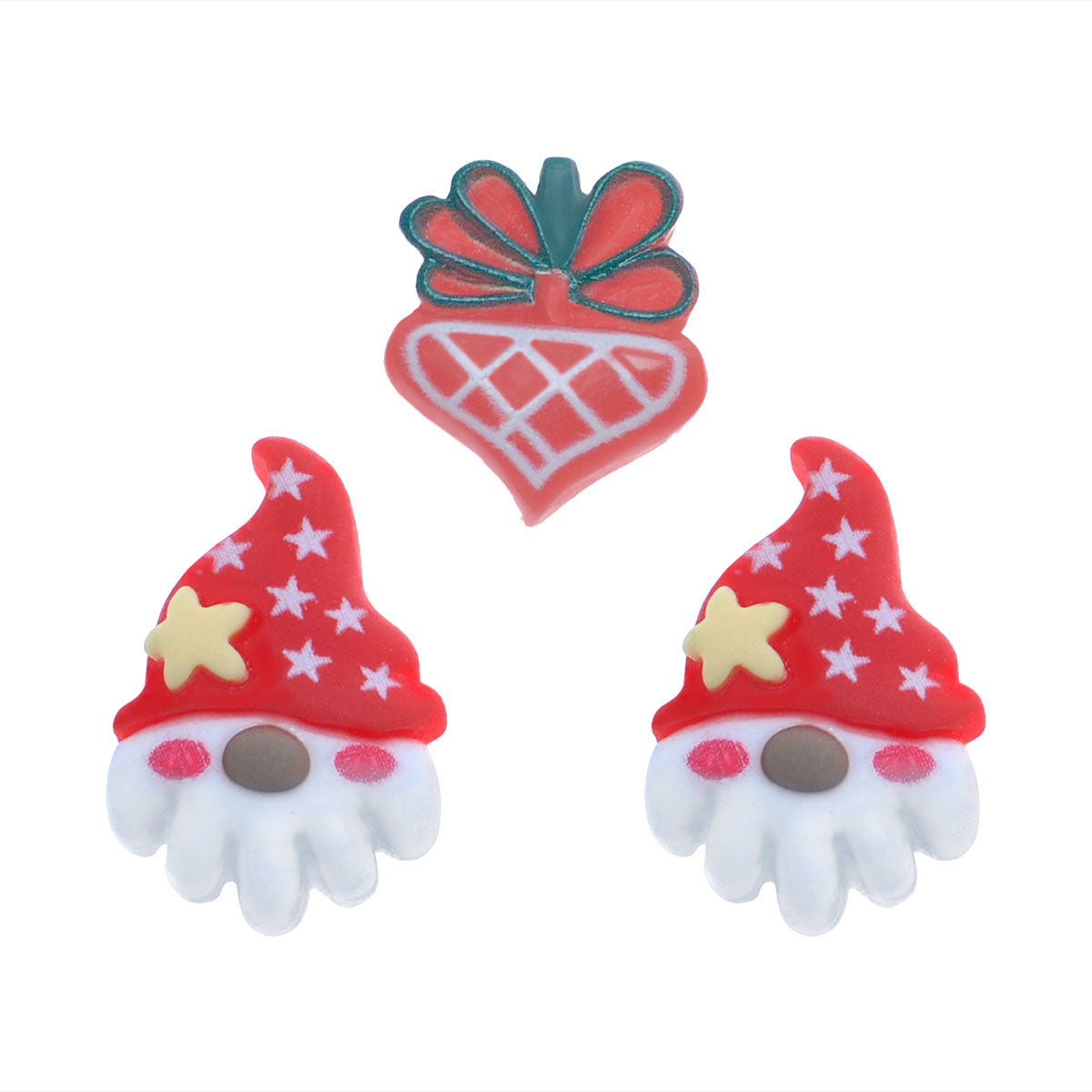 Molde de Silicone 991 - Natal 6 - Dupla de Papai Noel + Coração Natalino