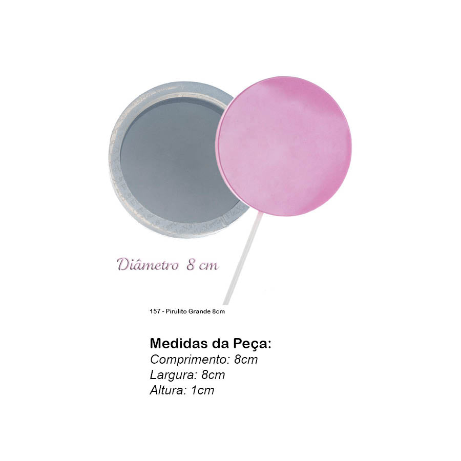 Molde de Silicone 157 - Pirulito Grande 8cm