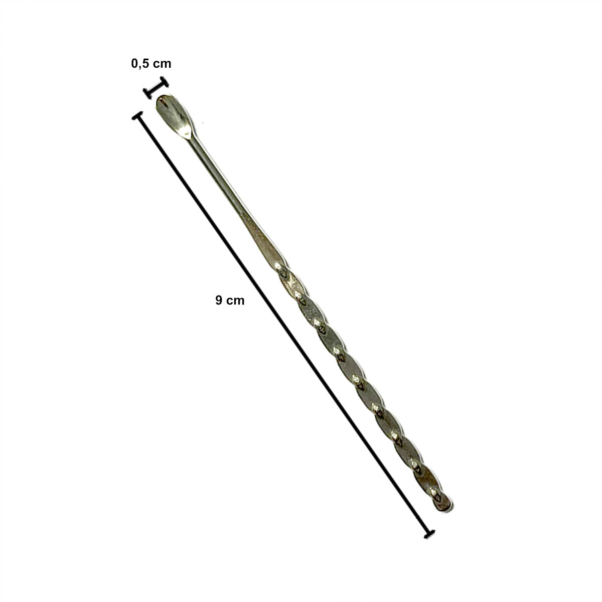 Espátula /colher metal para tinta (9x0,5cm - 1 unid)