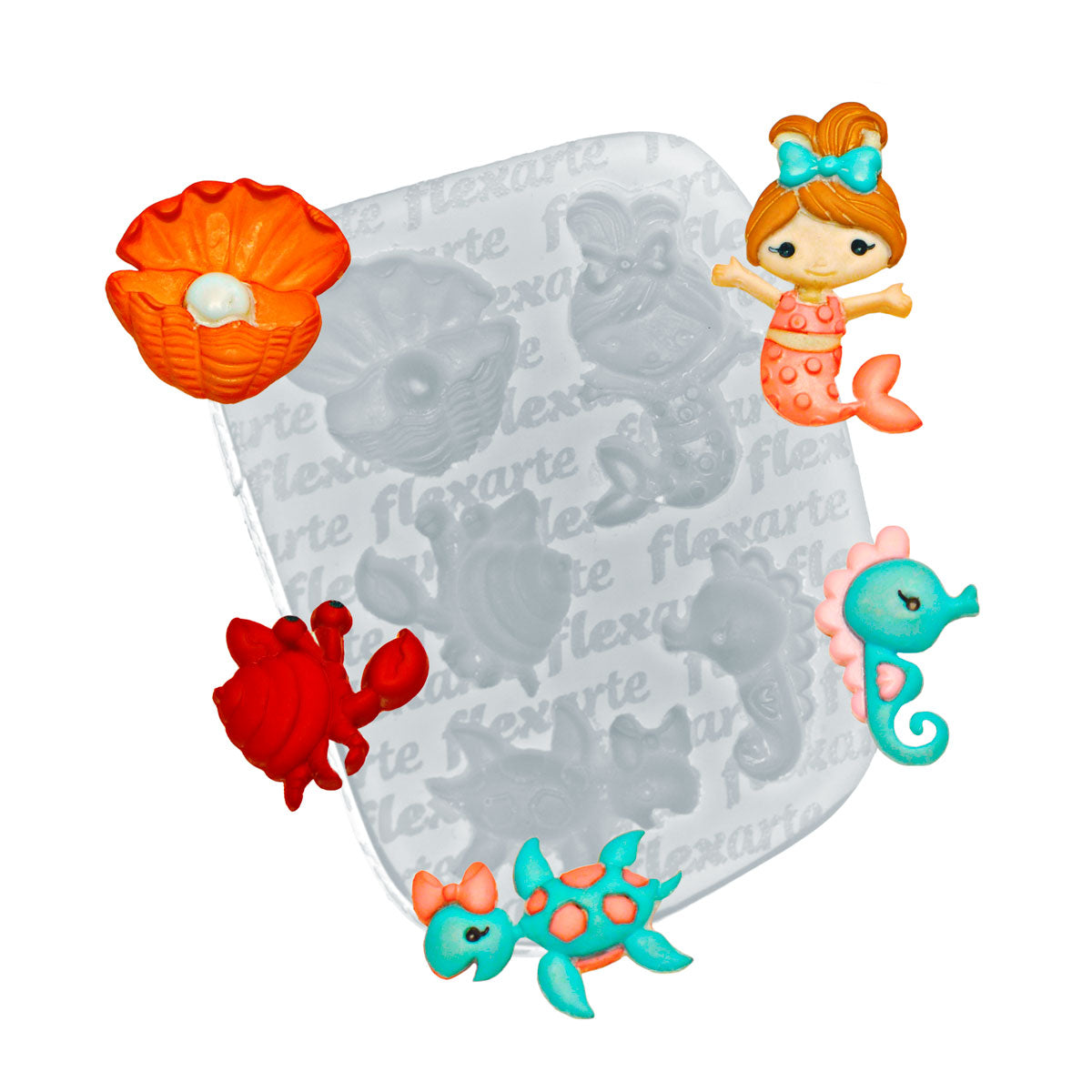 Molde de Silicone 915 - Fundo do Mar Baby Verão