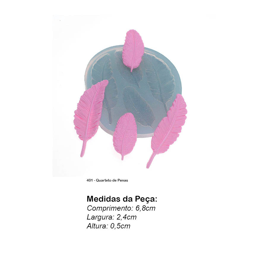 Molde de Silicone 401 - Quarteto de Penas