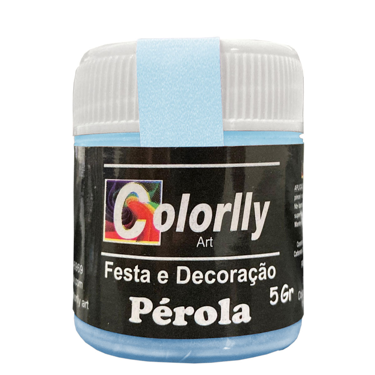 Pó para decoração - Pérola Azul Bebe 5g - Colorlly