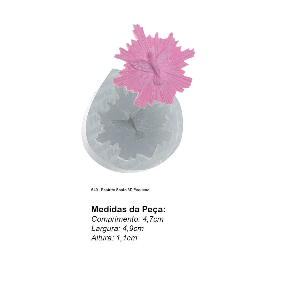 Molde de Silicone 640 - Espírito Santo 3D Pequeno