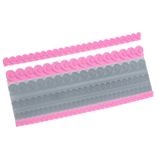 Molde de  Silicone 766 - Trio Moldura de Cordões Waves