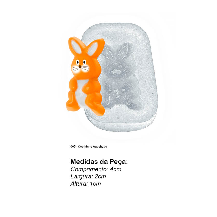 Molde de Silicone 005 - Coelhinho Agachado