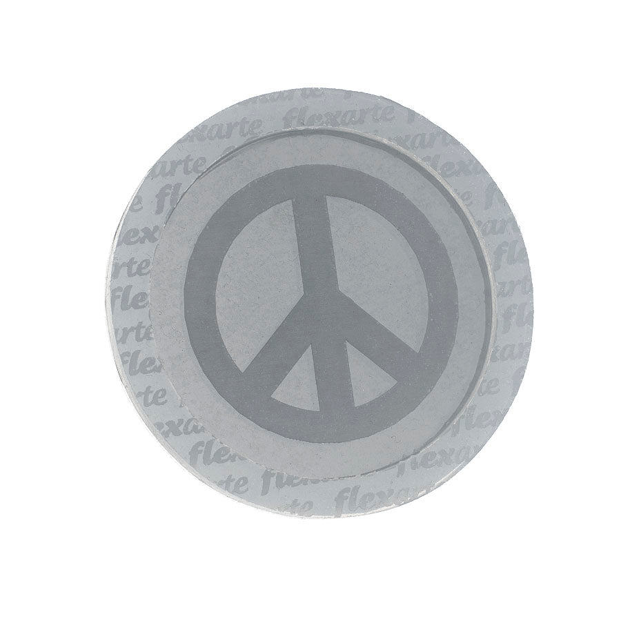 Molde de Silicone 602 - Tampa de Pirulito Chocalho Redondo SÍMBOLO DA PAZ 6 Cm