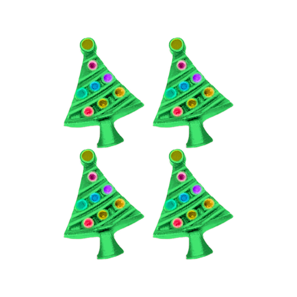 Molde de Silicone 641 - Quarteto de Árvore de Natal Pequena