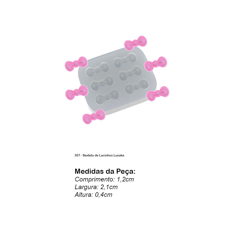 Molde de Silicone 357 - Sexteto de Lacinhos Lusaka