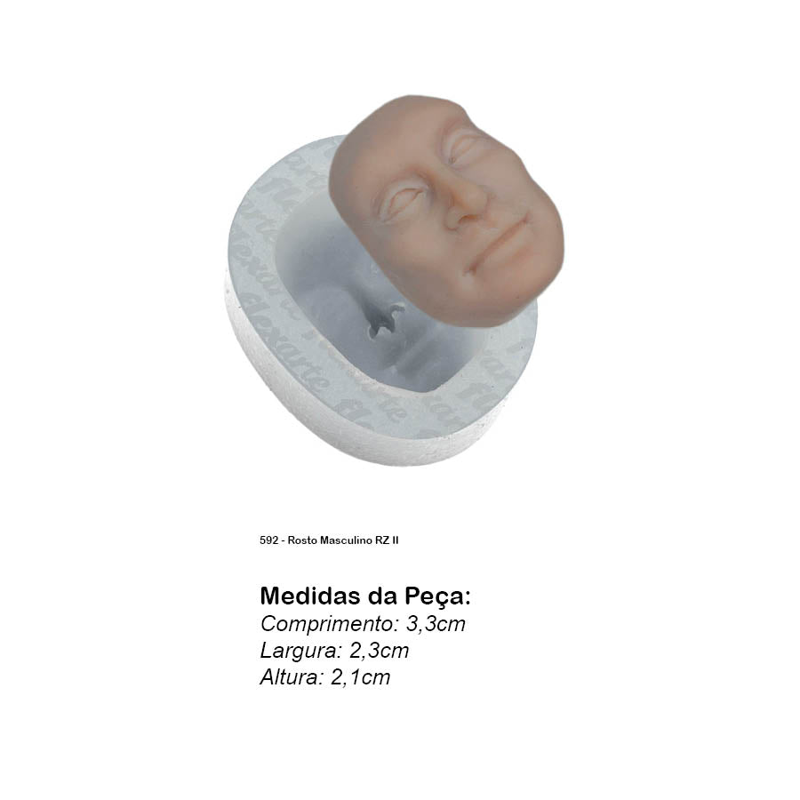 Molde de Silicone 592 - Rosto Masculino RZ II
