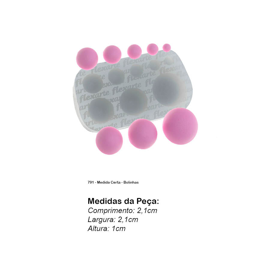 Molde de Silicone 791 - Medida Certa - Bolinhas