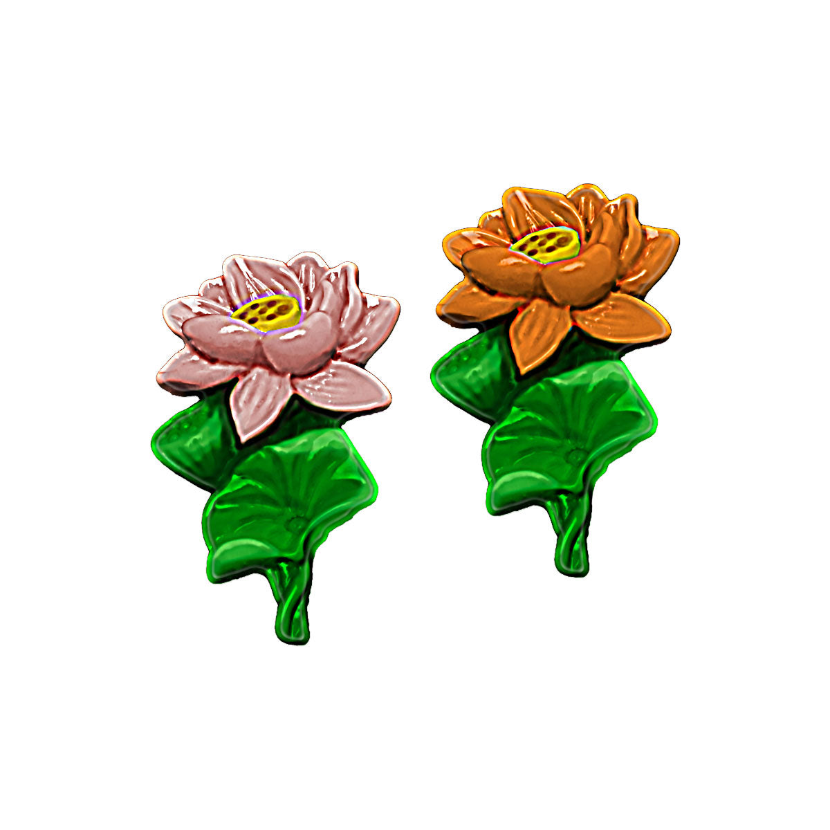 Molde de Silicone 492 - Dupla de Flores Latonya Peq flexarte