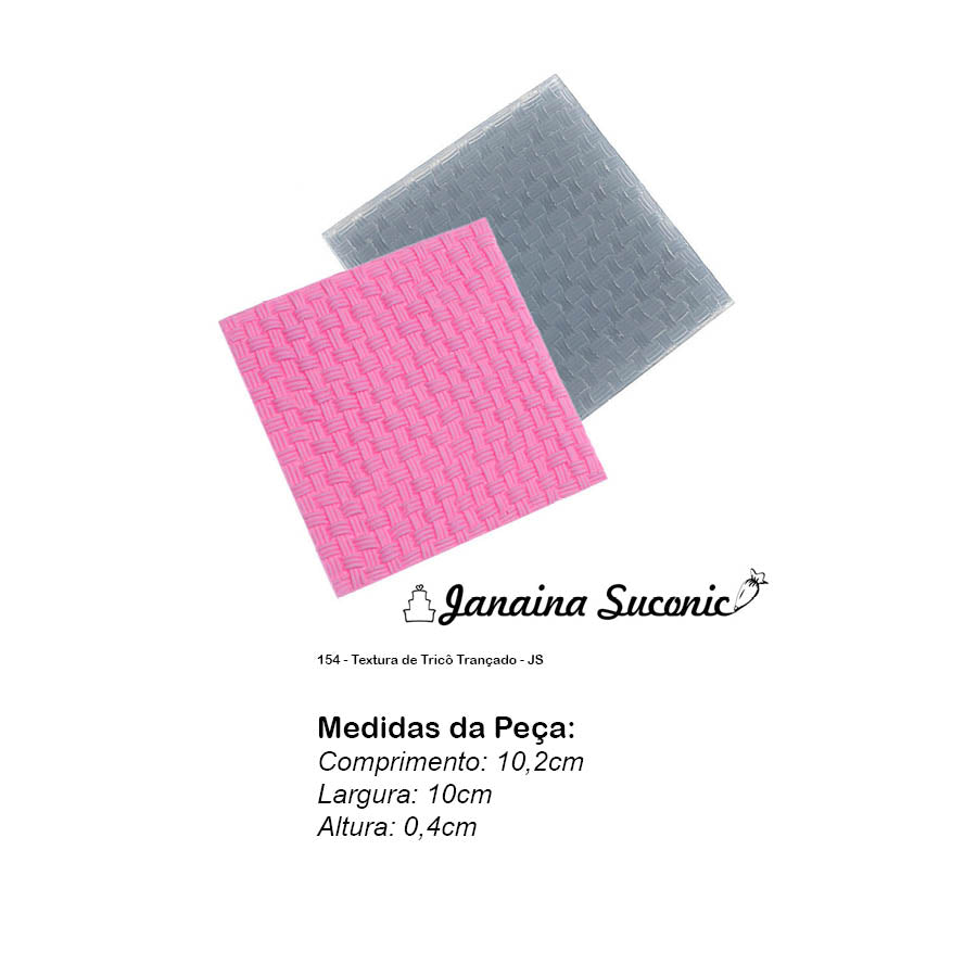 Molde de Silicone 154 - Textura de Tricô Trançado - JS