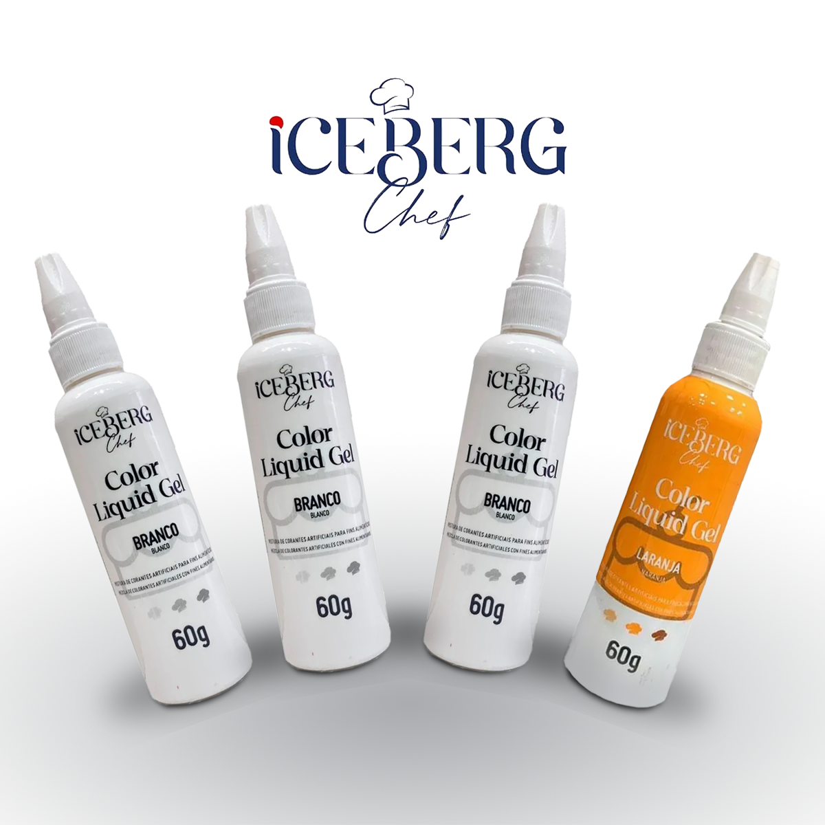 Kit Color Liquid 60g - Iceberg Chef (3 Brancos e 1 Laranja)