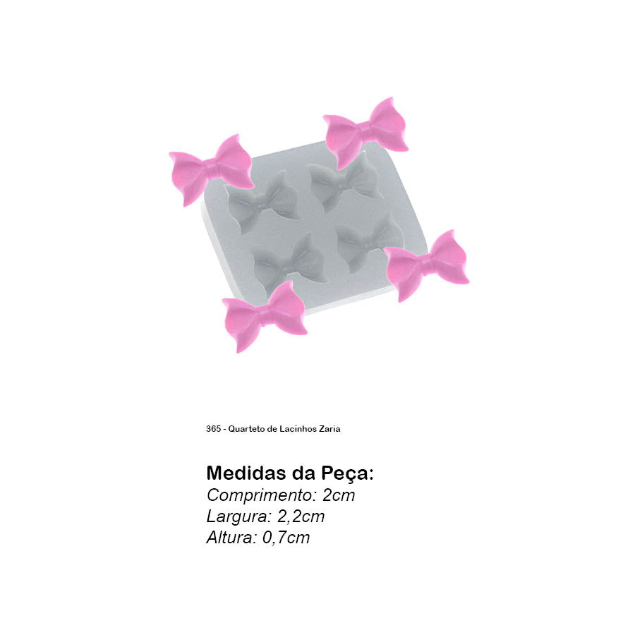 Molde de Silicone 365 - Quarteto de Lacinhos Zaria