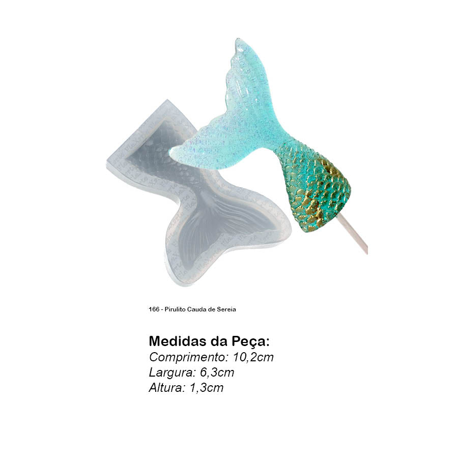 Molde de Silicone 166 - Pirulito Cauda de Sereia