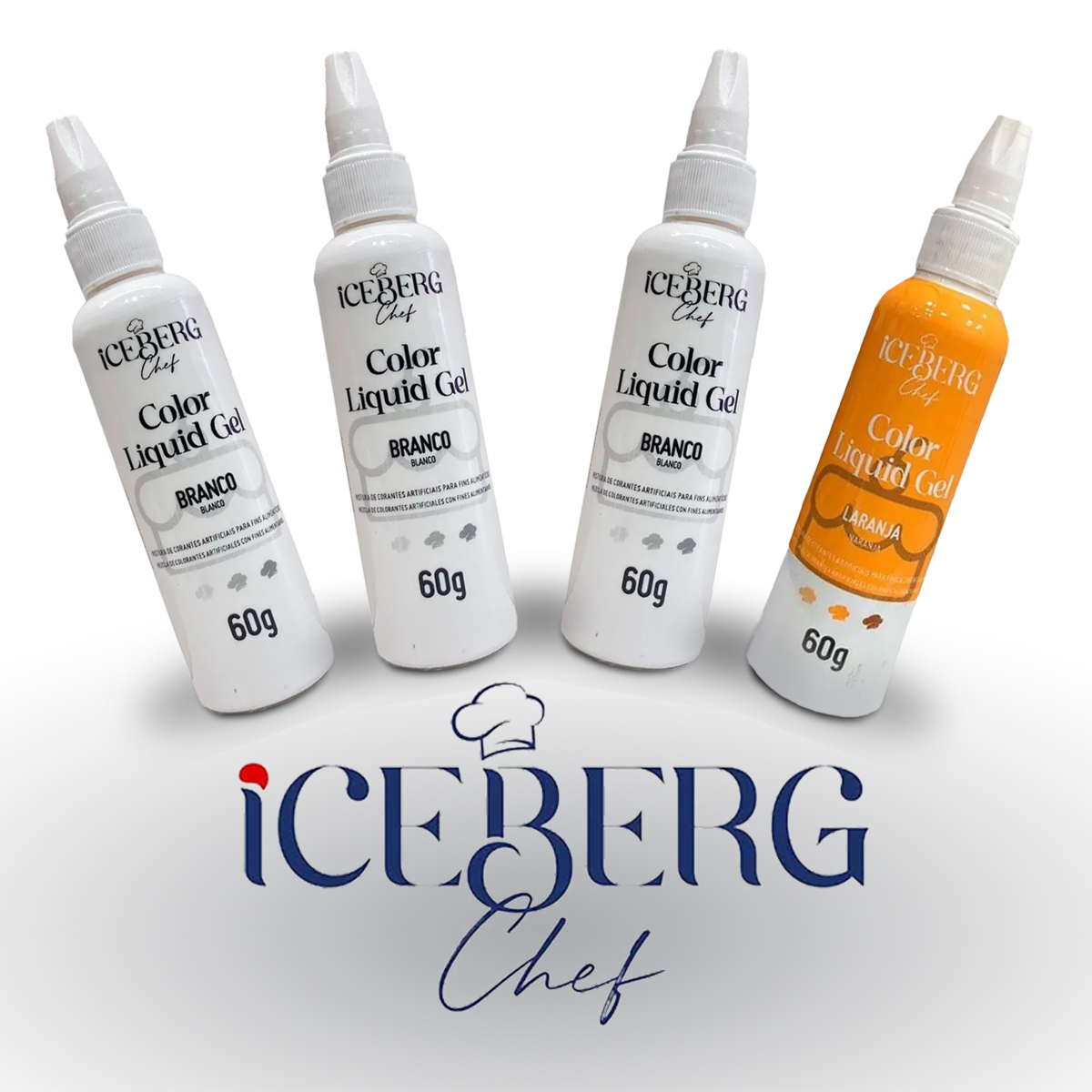 Kit Color Liquid 60g - Iceberg Chef (3 Brancos e 1 Laranja)