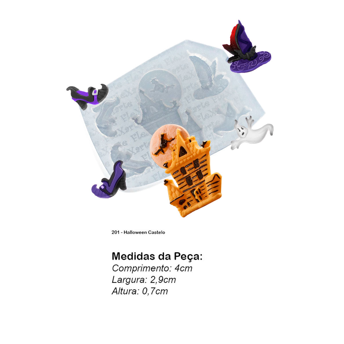 Molde de Silicone 201 - Halloween Castelo