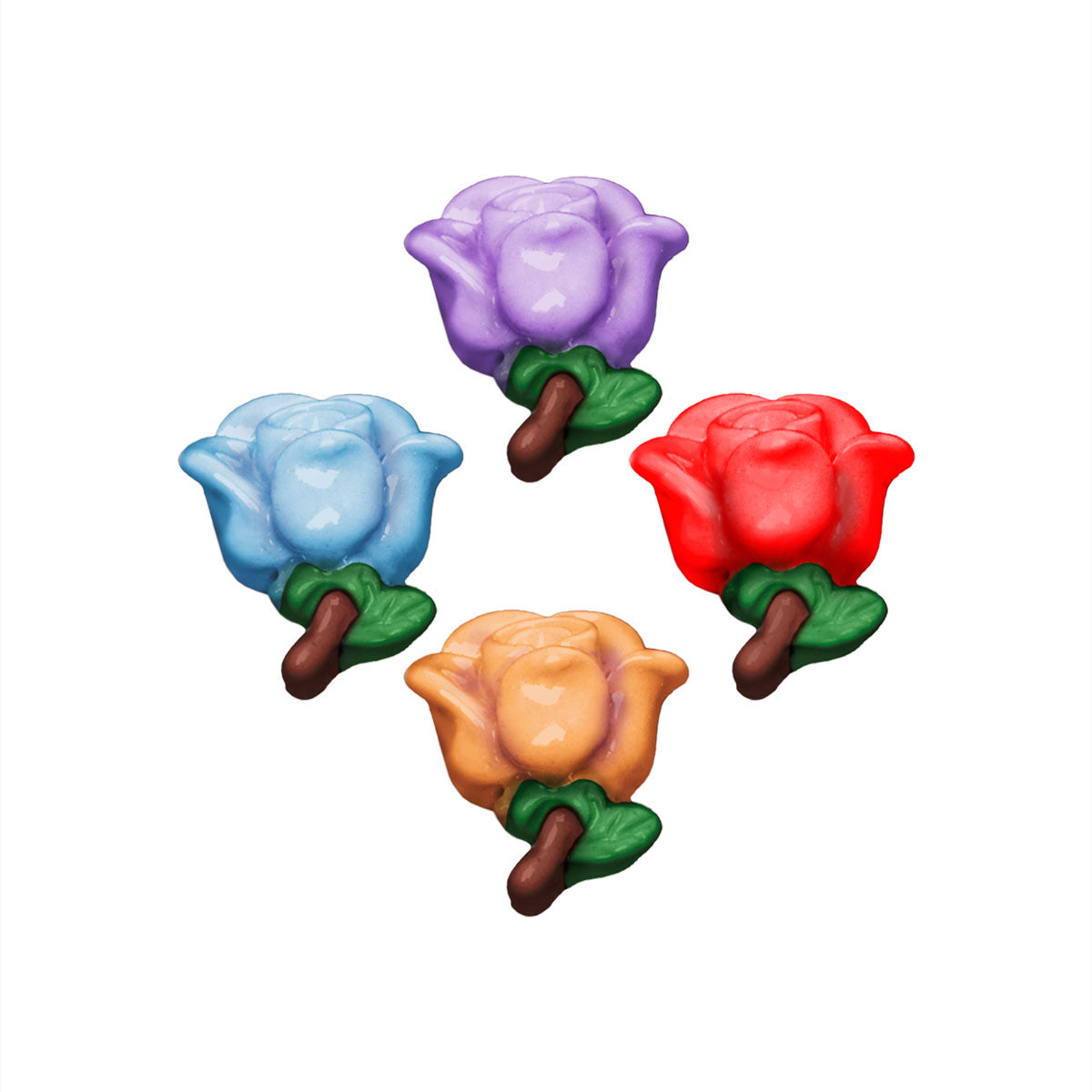 Molde de Silicone 490 - Quarteto Mini Rosinhas Myra Flexarte