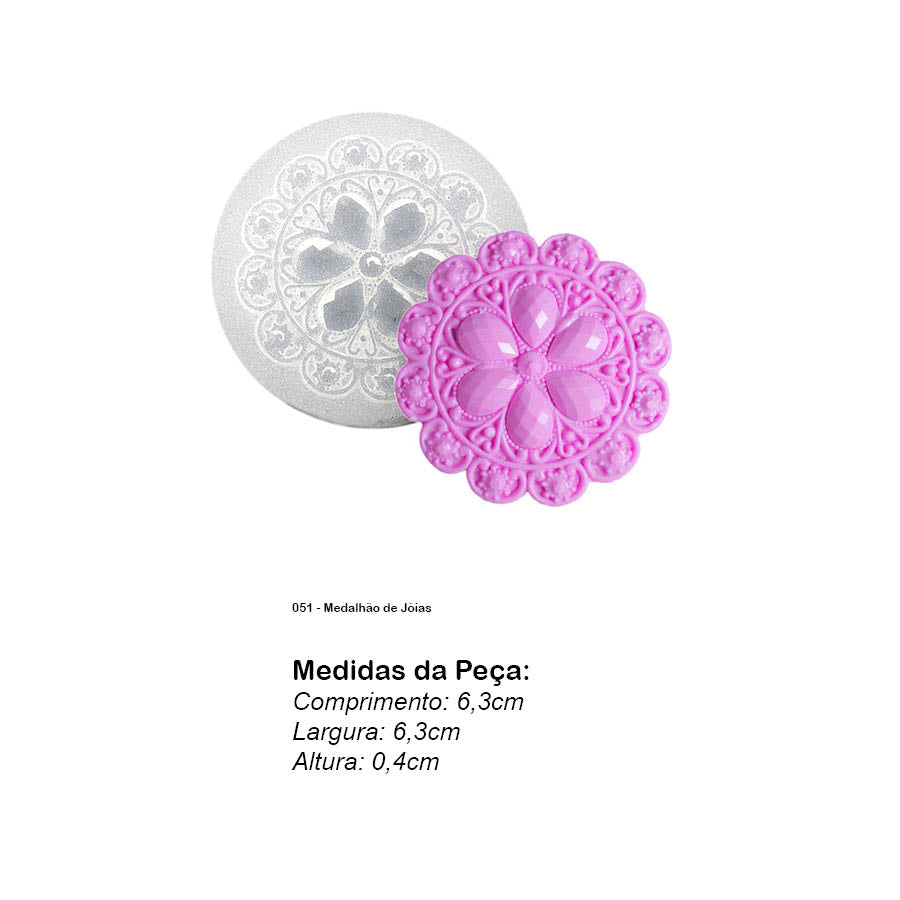 Molde de Silicone 051 - Medalhão de Jóias