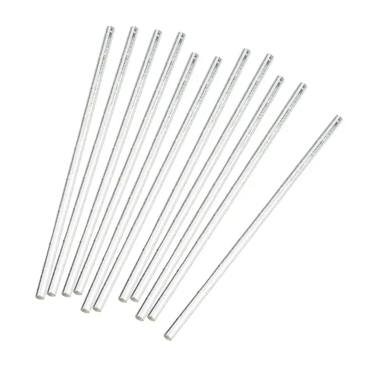 Canudo Papel Liso Prateada