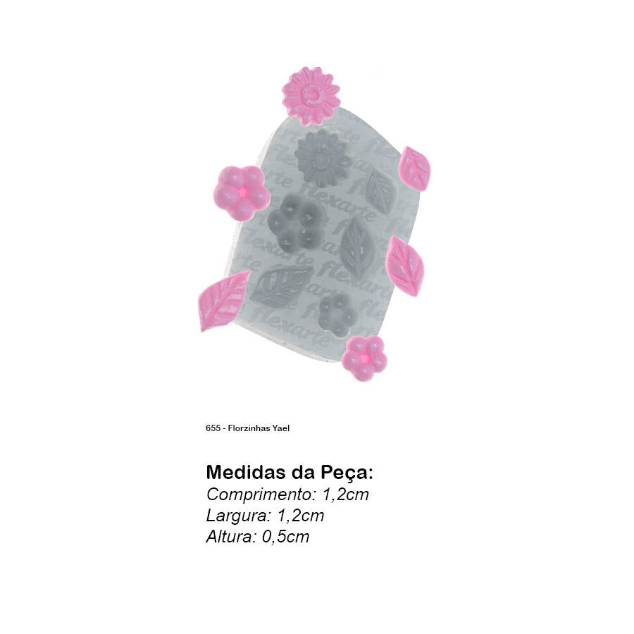 Molde de Silicone 655 - Florzinhas Yael