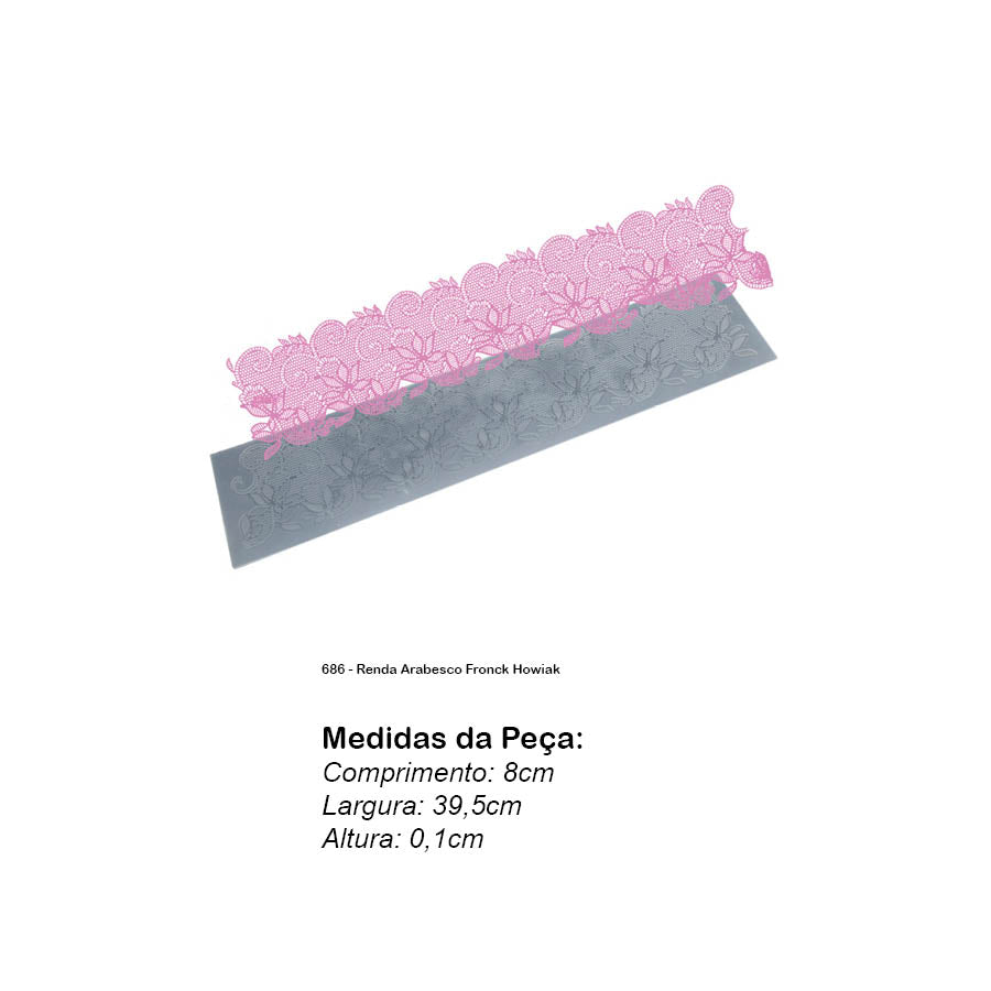 Molde de Silicone 686 - Renda Arabesco Fronck Howiak