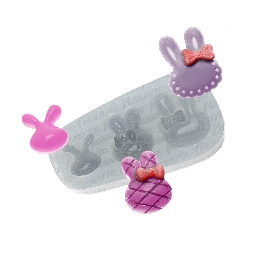 Molde de Silicone 646 - Trio de Orelhas de Coelho