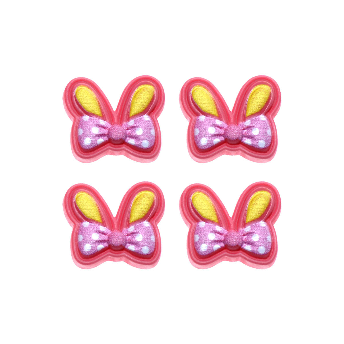 Moldes de Silicone 997 - Quarteto de Orelhas de Coelho Dobradas c/ Laço Peq. 1,8cm