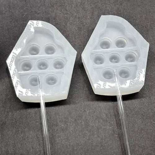 Kit C 2 Moldes 691 - Pirulitos Fidget Pop It - Cupcake 6cm