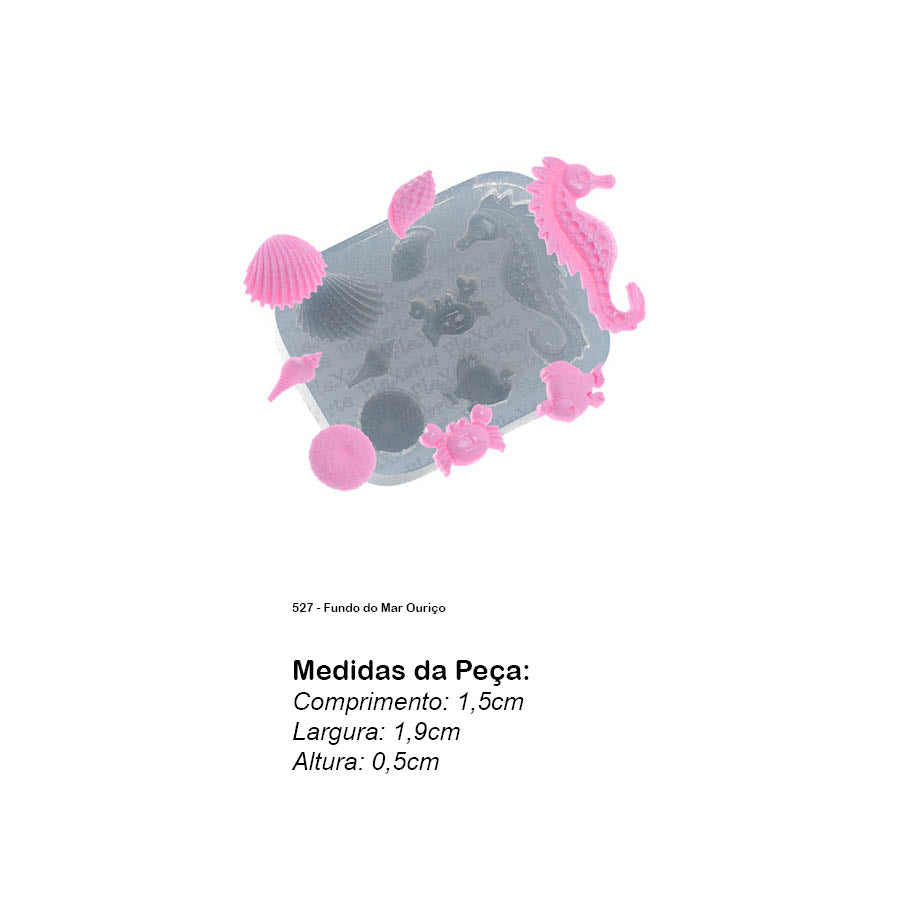 Molde de Silicone 527 - Fundo do Mar Ouriço