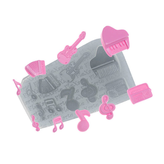 Molde de  Silicone 576 - Conjunto Musical + Piano de Calda