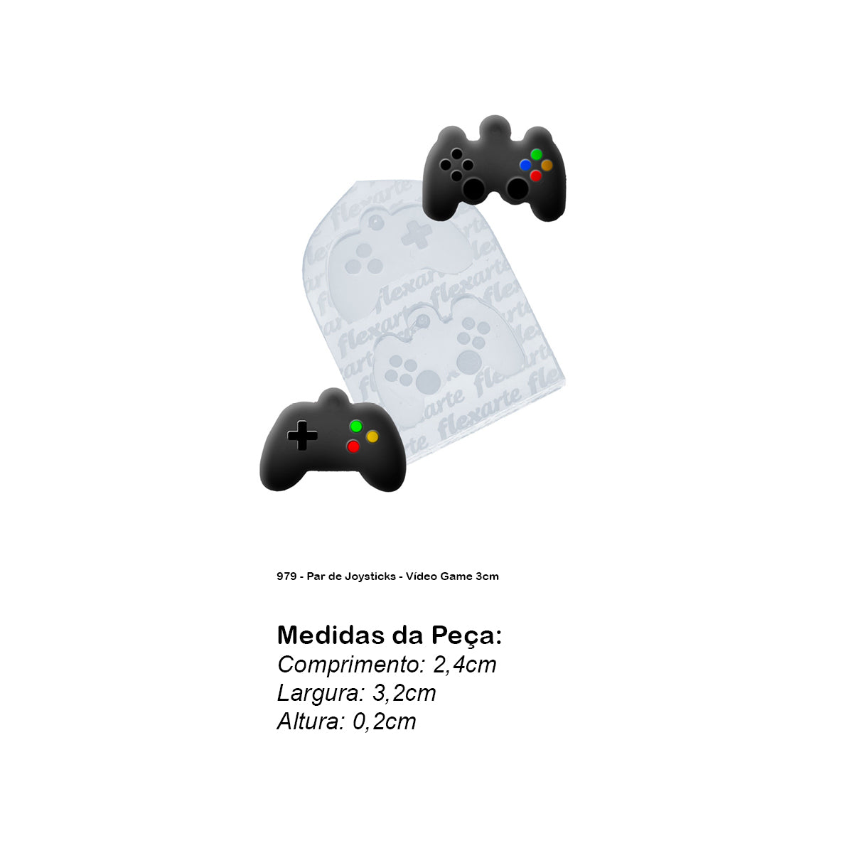 Molde de Silicone 979 - Par de Joysticks - Vídeo Game 3cm