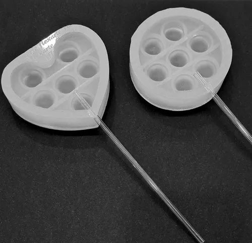 Kit C 2 Moldes De Pirulitos Fidget Pop It Redondo + Coração