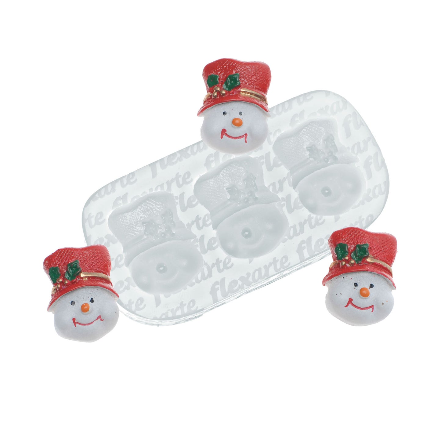 Molde de Silicone 888 - Trio de Bonecos de Neve - Natal