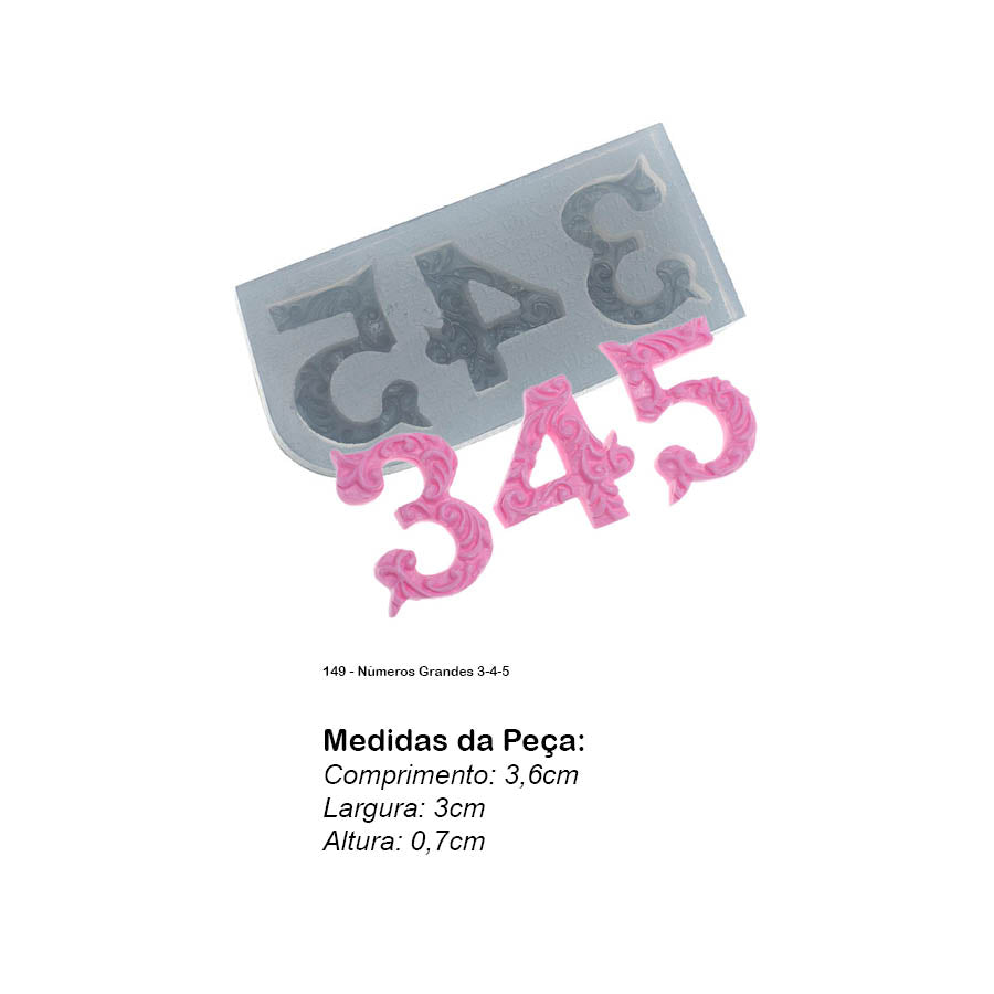 Molde de Silicone 149 - Números Grandes 3-4-5