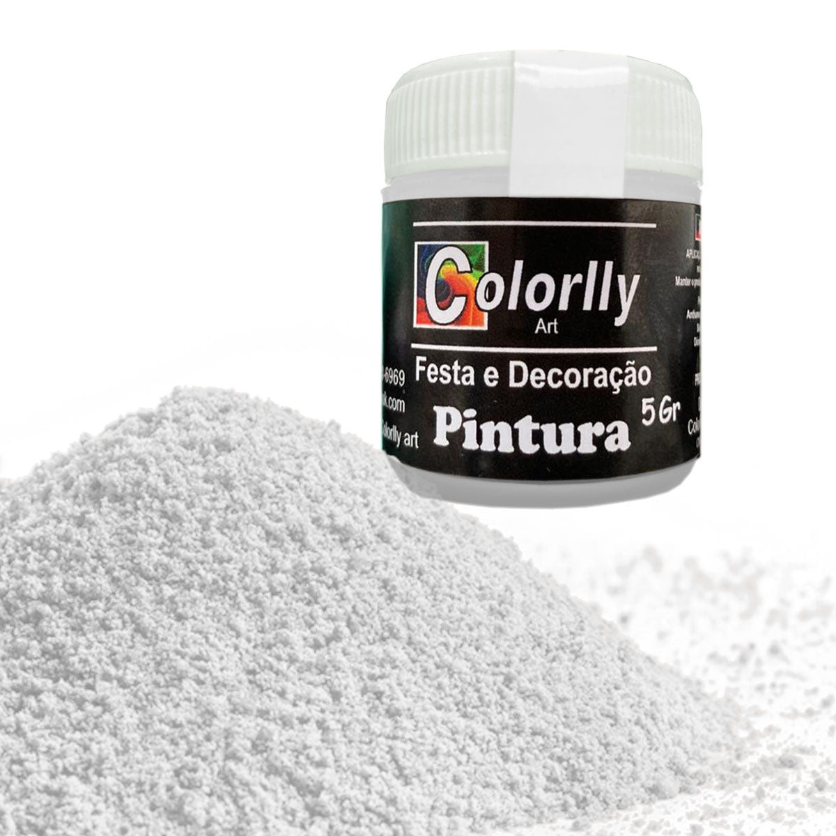 Pó para decoração - Pintura Branco 5g - Colorlly