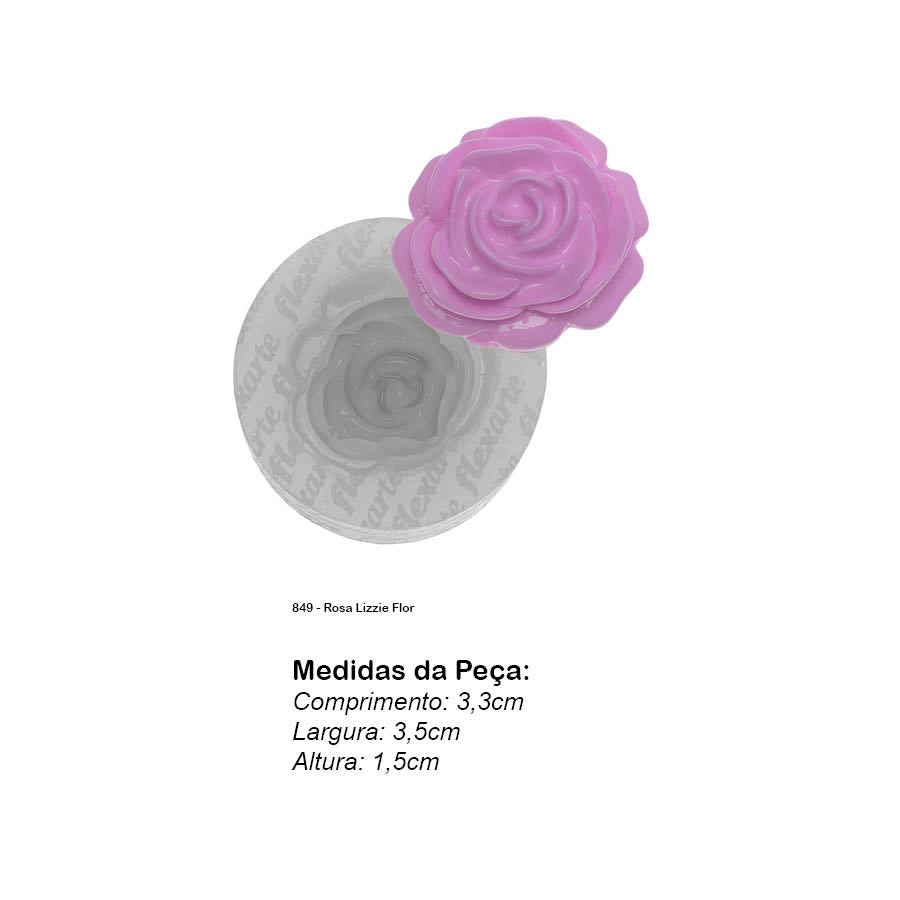 Molde de Silicone 849 - Rosa Lizzie Flor