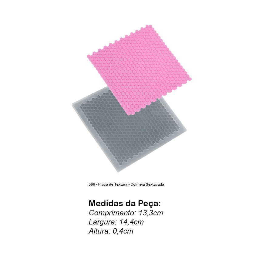 Molde de Silicone 566 - Placa de Textura - Colméia Sextavada