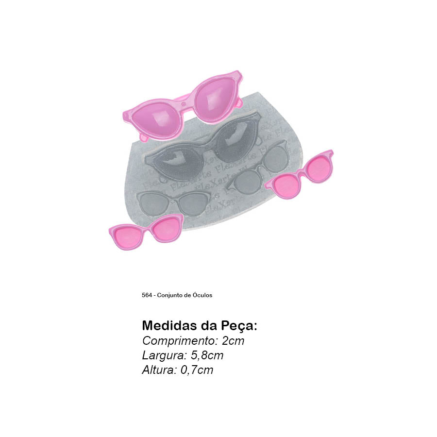 Molde de Silicone 564 - Conjunto de Óculos